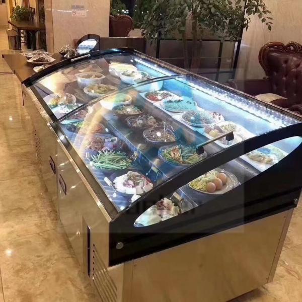 SS304 Glass Door Chest Freezer Direct Cooling Supermarket