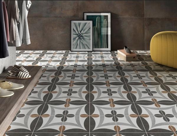 AAA 20x20cm Porcelain Floor Tile 8.5mm White Body Green Orange
