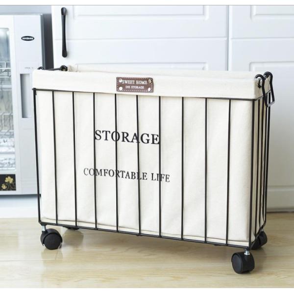 Iron Dirty Clothes Basket North Europe Simple Toy Book Sundry Basket With Wheel Sewing Storage Basket