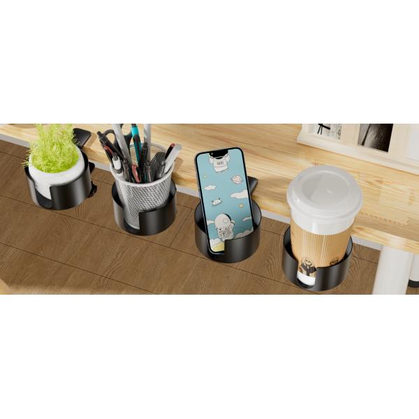 Desk Cup Holder with Headphone Hanger Keep Your Drinks and Headphones in Place