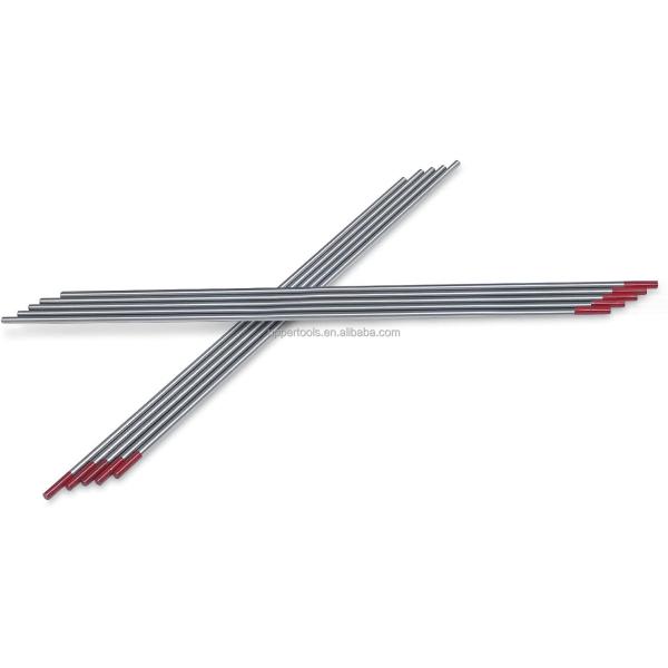 10-pack Red Tungsten Electrodes 2.4mm*175mm for TIG Welding Welding Current 40-230A