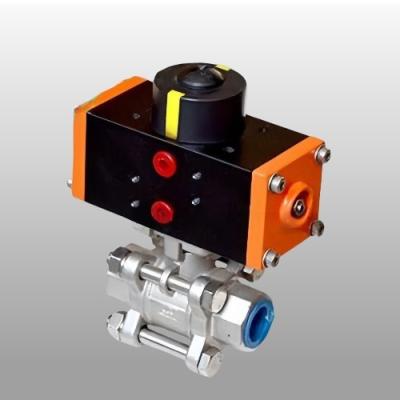 Rack Pinion Structure Double Acting Spring Return Pneumatic Ball Valve For Industrial