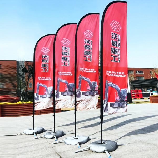 Advertising Aluminium Feather Beach Flag 3.5m Eco Friendly Customized