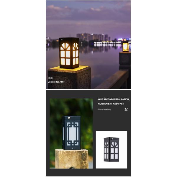 Outdoor Lampshade Solar Deck Post Lights For Decorations Patio Porch Courtyard