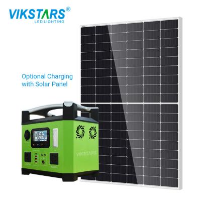 Mobile 1000w Home Energy Storage System Portable Power Supply With Solar Panel