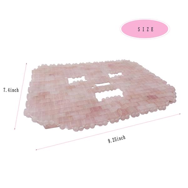 7.4*9.25inch Rose Quartz Jade Mask Eye Massager Natural Stone Face Massager Sleep Mask For Beauty Masssage Function