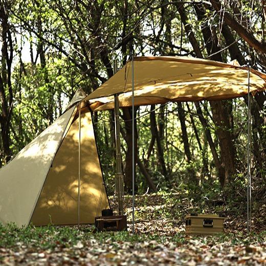Tente pyramidale légère pour plusieurs personnes double couche à huit côtés Tente pyramidale indienne ultra-légère avec jupe de neige