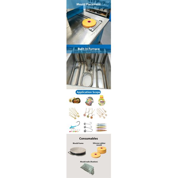 Fully Automatic Centrifugal Casting Machine High Performance Cost Ratio for Badges Medals Fishing Lures
