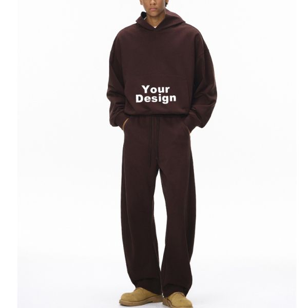 Boxy Cropped Hoodie, 380G Loose Fit Men’s Long Sleeve Hooded Sweatshirt with Pockets | OEM & ODM Supported, Custom Logo, Fabric & Color Available