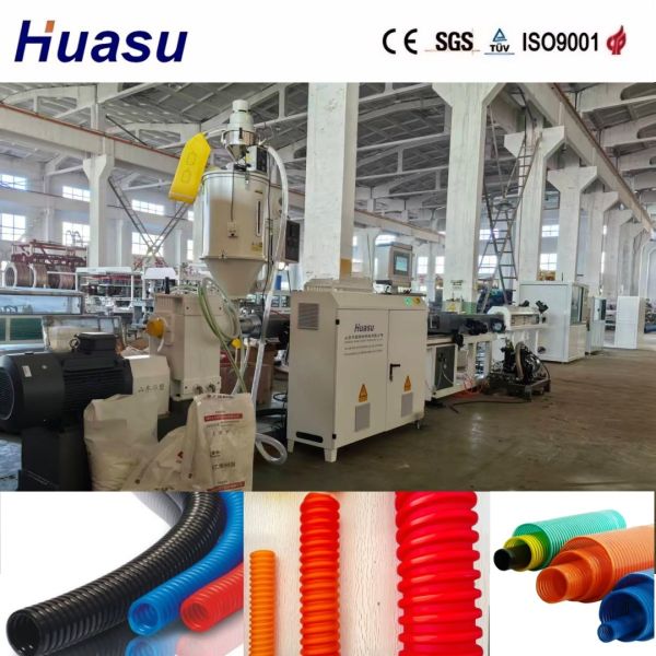 32mm-1600mm Cable Protection Corrugated Pipe Extrusion Line With PLC Control Touch Screen Interface And High Automation