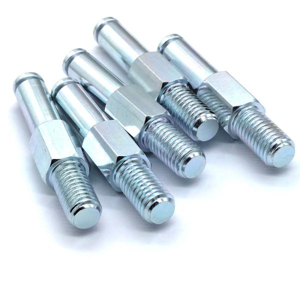 Zinc Plated Steel Stud Bolts CNC Machined Hex Shoulder Pins With Threaded End