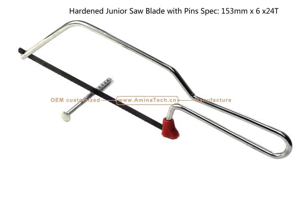 Hardened Junior Saw Blade with Pins Spec: 153mmx6x24T Cutting wood,Plastic,Low-hardness metal