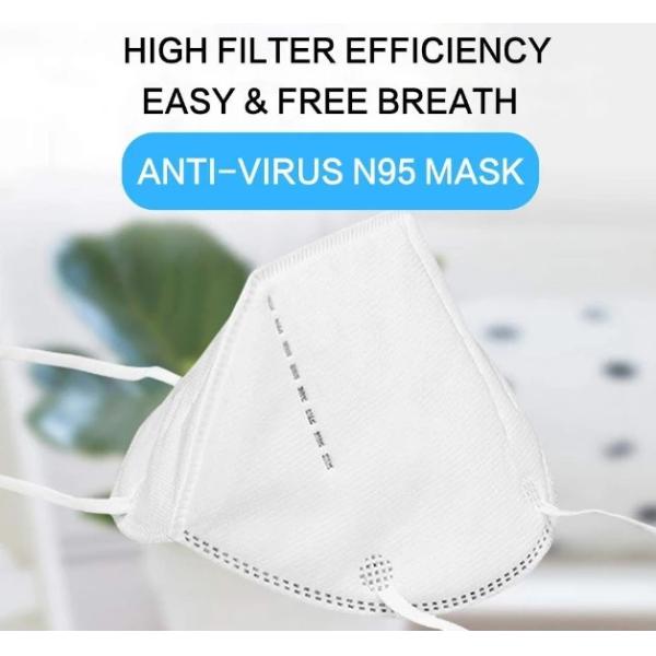 N95 Disposable Respirator For Anti Pollution / Bacteria / Dust / Covid-19