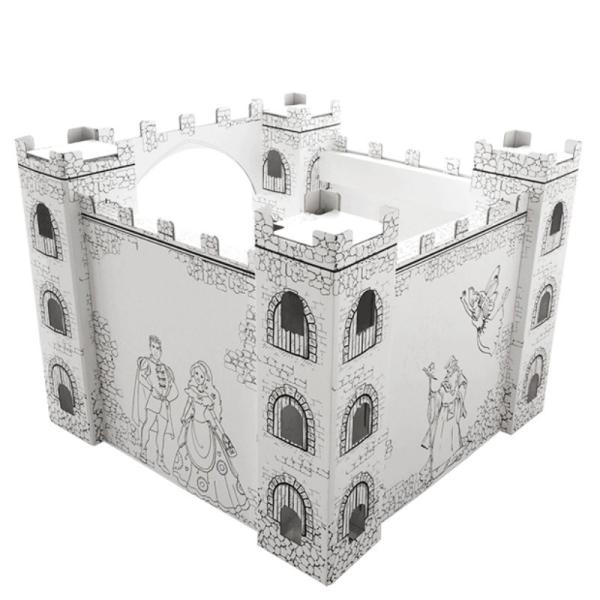 Kids Foldable Cardboard Playhouse To Colour CPSIA Certified Cardboard Box Playhouse