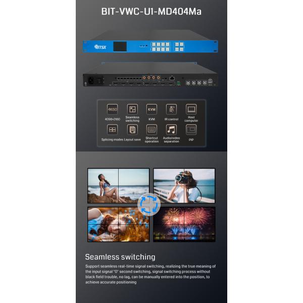 Bitvisus 4x4 2x2 1x4 4K60 Splice Overlay HDMI PIP Video Switcher Матричный видеостенный контроллер