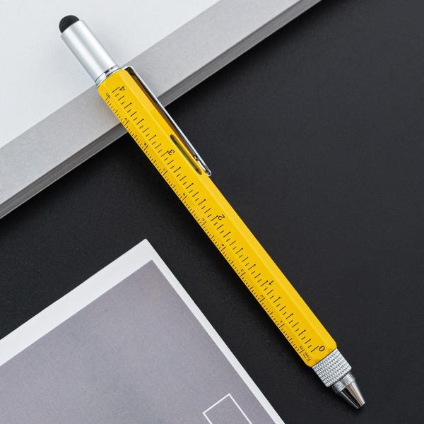 Multifunctional Metal Creative Ballpoint Pen Ruler Screwdriver Touch Screen Gradienter