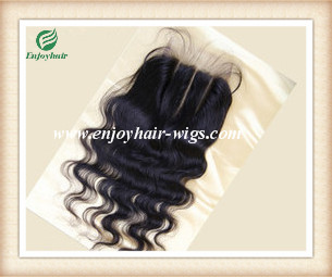 Lace top closure 4''x4'' ,brazilian virgin hair natural color body wave 10''-24''length