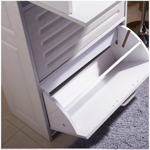White 120* 63*30cm Waterproof PVC Veneer Shoe Storage Cabinet