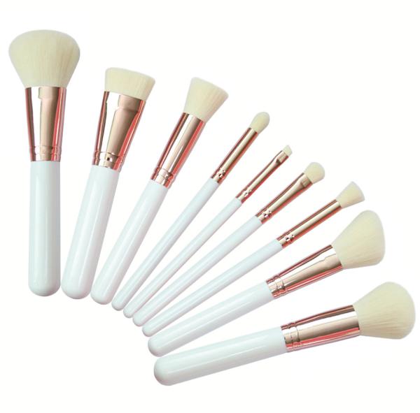 Beige Hair Color Density Soft Cosmetic Brushes Set For Natural Makeup