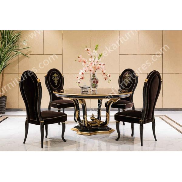 Alibaba wholesale Chinese Antique Luxury Round Wooden Dining Table TN-005