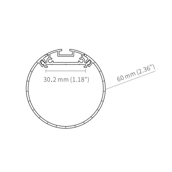 6063 дом диаметра 60mm профиля СИД круга T5 используя украшения жилого дома освещая KN9