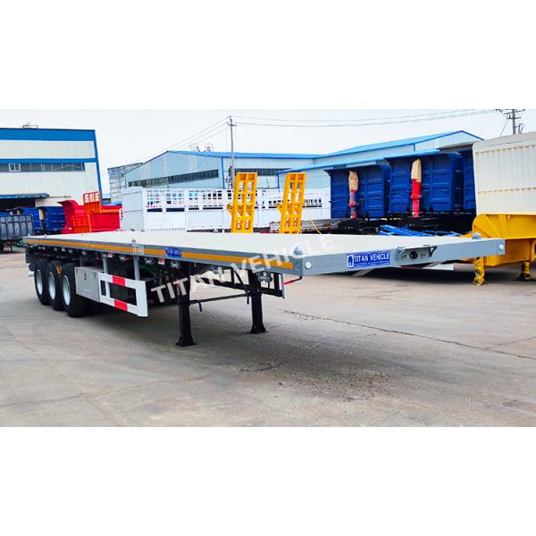 TITAN 40 Ft 3 Axle Container Transport Flatbed Truck Trailer Semi Trailer for Sale in Tanzania