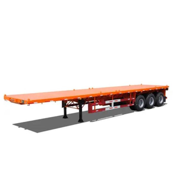 12500*2500*1600 MM Steel Plate Flat Container Semi-Trailer with 3/4-Axis and Customizable Air Suspension Steel Suspension