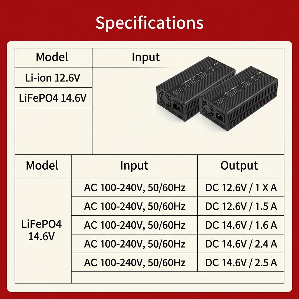 High Efficiency Smart Lithium Battery Charger for LiFePO4 Polymer 12.6V 14.6V 16.8V 2A-30A