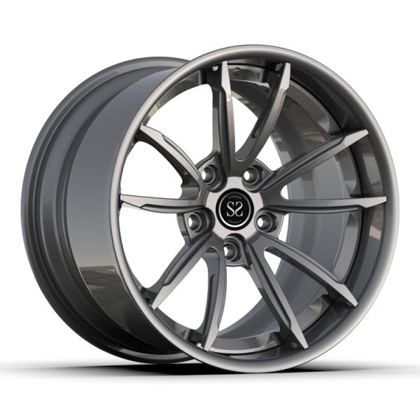 L'alliage forgé roule le gris 18x9 18x12 18inch de lustre de 2 morceaux a chancelé 996 jantes de Turbo