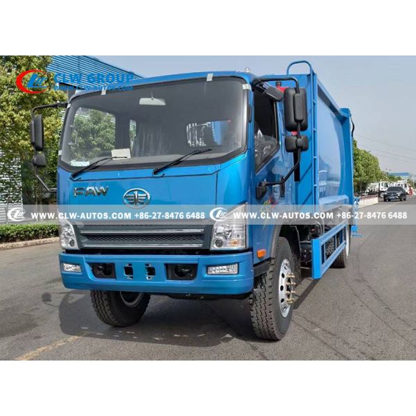 FAW 4x2 14m³ Compactor Garbage Truck – Rear-Loading Waste Compactor with Q345 Steel Body & PLC Hydraulic Control