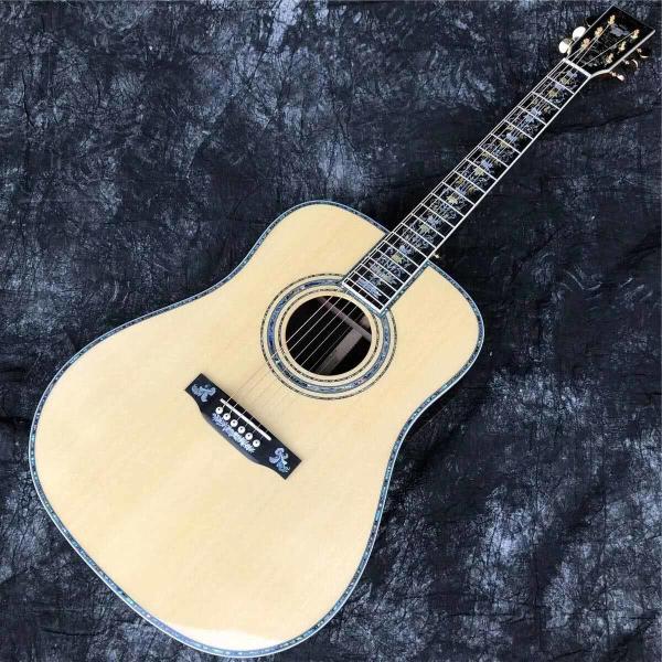 Custom Martin Style Deluxe D-100AA All Solid Wood 41 Inch D Type Spruce Acoustic Guitar Abalone
