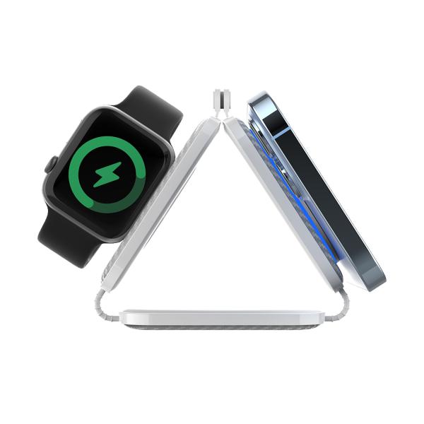 Складчивый магнитный беспроводный зарядное устройство ABS пластик для iPhone iWatch и больше