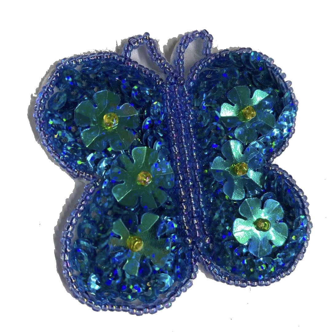 Customizable Mini Butterfly Sequin Embroidery Patches Handmade Design for Blouses and Clothing Customization