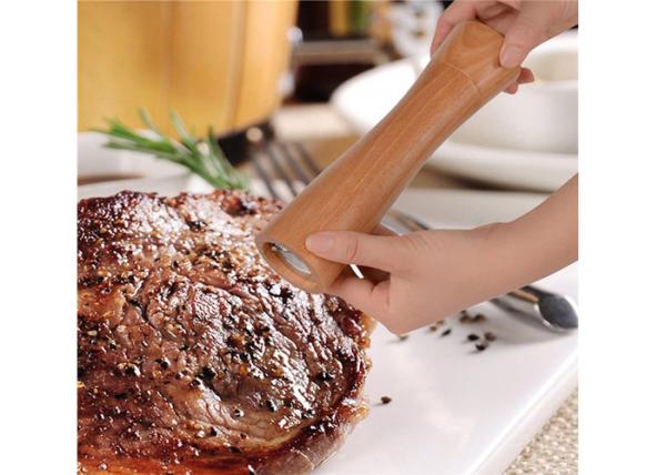 Food Grade Bamboo Wooden Salt & Pepper Mills Natural Color No Microwave