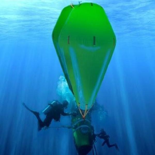 Parachute Air Lift Bags With Underwater Open Bottom For Underwater Geotechnical Surveys