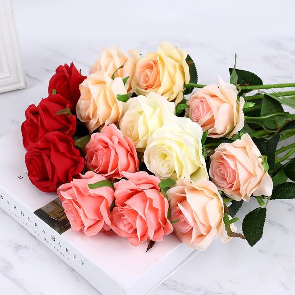 Simulated Rose Single Rose Wholesale Wedding Home Decoration Flower Arrangement Simulated Rose Bundle