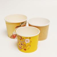 Emballages jetables de restauration rapide Contenant à emporter tasse de soupe en papier/tasse de nouilles en papier avec couvercle