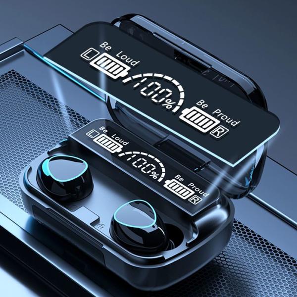 2000mAh Wireless Bluetooth Earphone , TWS Hifi Earphone 5.0 IPX7 Waterproof