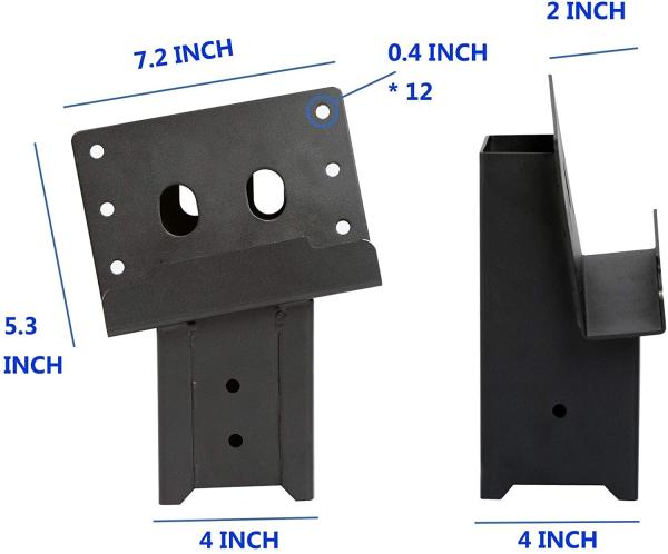 Versatile Metal 4x4 Compound Angle Platform Brackets for Shooting Shack Construction