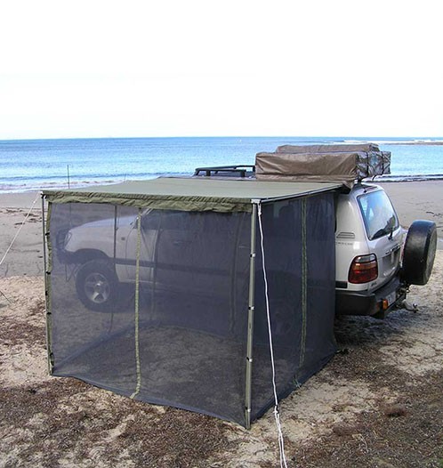 4 Square Meters Car Side Awning Anti Mosquito Tent Net in Grey