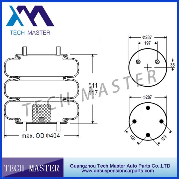 Fole industrial complicado triplo de levantamento do ar da mola de ar do saco do ar do Firestone W01-358-7846 do reboque
