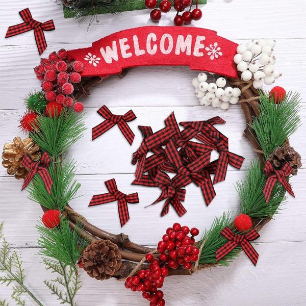 Ribbon Bow Style Mini Gingham 4*4cm Craft Ribbon Bows for Customer Requirements