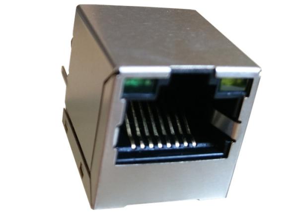Vertical RJ45 Jack With LED, ARJC07-111071A 10/100 Magnetic Integrated Rj45 Jack