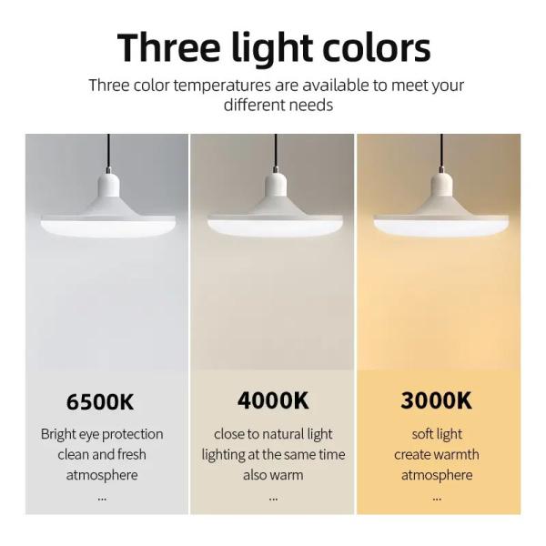 Plastic Body 12W 20W 30W 40W 50W LED Lamp E26 E27 UFO LED BULB 6500K