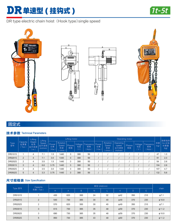 Remote Control Electric Chain Hoist with 20t Load Capacity and OEM Customization for Industrial Use