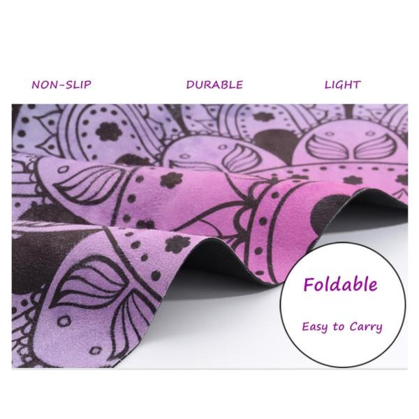 Printing Yoga Mat | Lightweight Foldable Mat Luxury Sweat-Grip for Yoga, Pilates, Fitness and Exercise | Portable