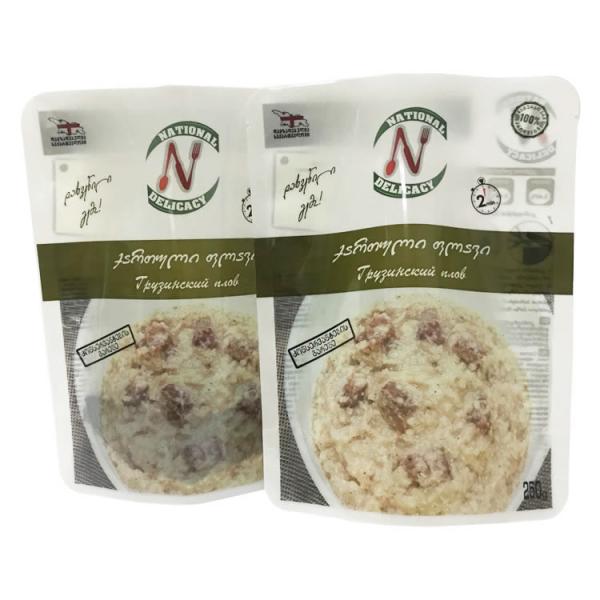 135℃ RCPP High Barrier Smell Proof Stand Up Retort Pouch for Meat Fish Rice Microwavable