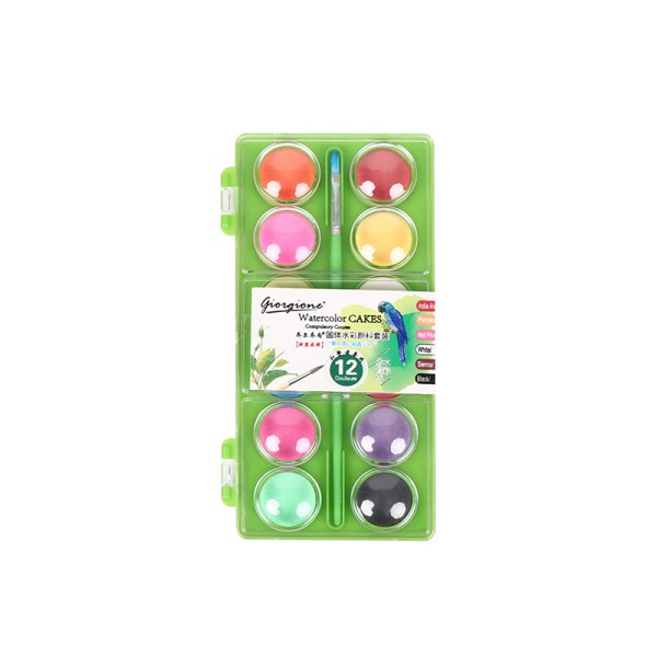 12 Colours Gift Watercolor Brushes Fluorescent Art Watercolor Paint Cake