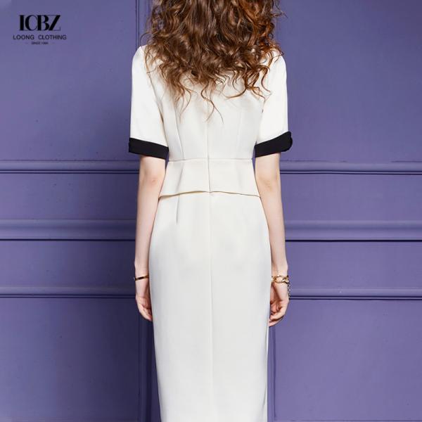 Женский длинный винтажный черно-белый двухкомнатный юбки брюки пальто костюм для официального офиса