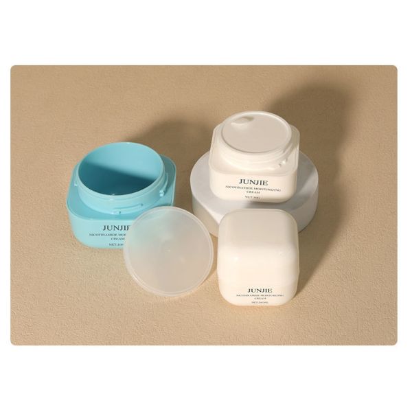 Square Double Layer PP Plastic Jar with Lid 50g 30g Empty Cosmetic Jars for Lotion Cream Scrub Eye Cream Lipstick